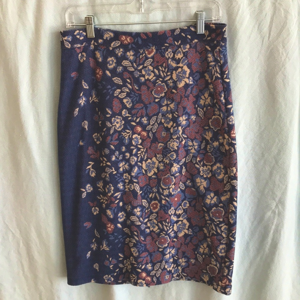 Maeve Floral Pencil Skirt in Blue and Red